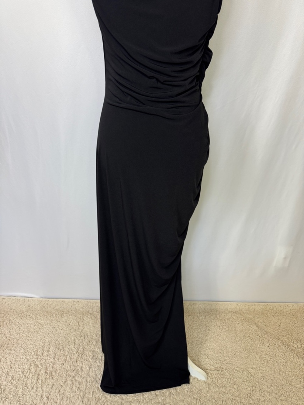 Mango Black One-Shoulder Maxi Dress with Floral Detail - Picture 13 of 16